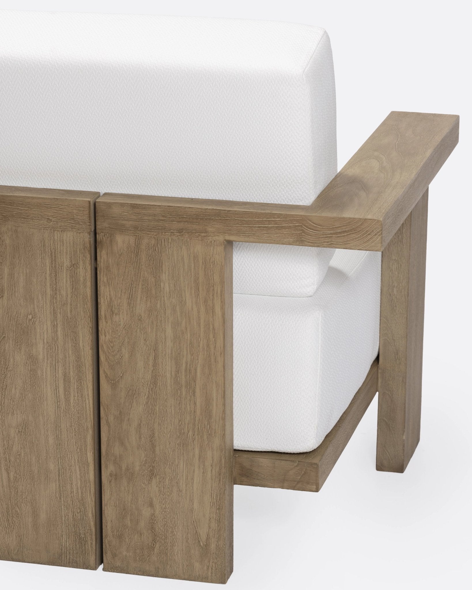 PANJANG 1 - seater outdoor sofa in teak wood and white upholstery - Bambuá